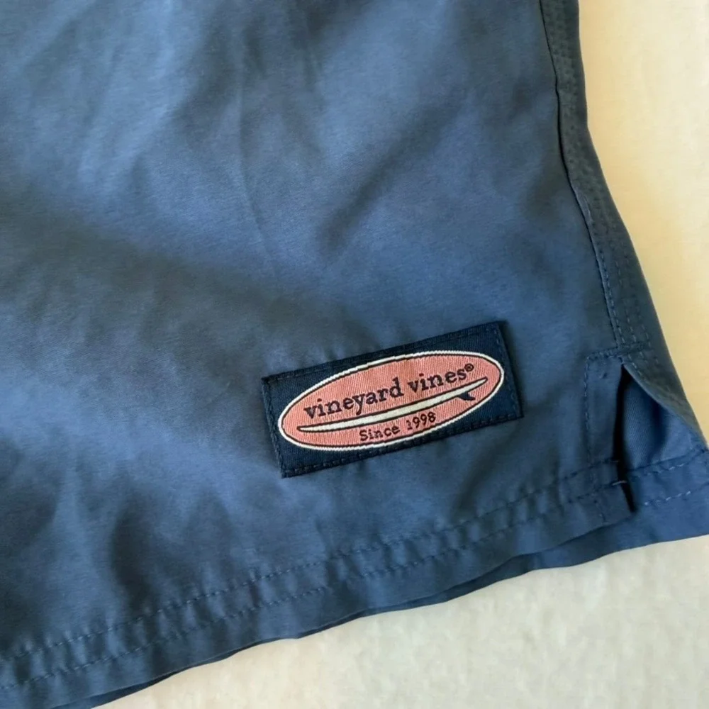 Vineyard Vines Mens Navy Blue Mesh Lined Swim Trunks Board Shorts Size Large